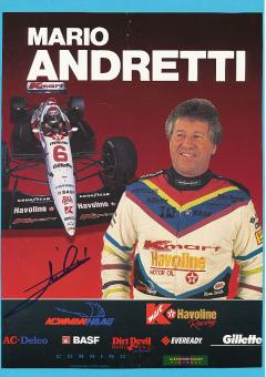 Mario Andretti  Indy Car Auto Motorsport  Autogrammkarte  original signiert 
