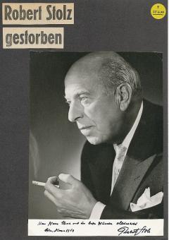 Robert Stolz † 1975  Komponist  Dirigent  Oper Klassik Musik Autogrammkarte original signiert 