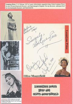 Leontyne Price & Olive Moorefield  Oper Klassik Musik Autogramm Blatt original signiert 