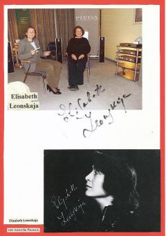 2  x  Elisabeth Leonskaja  Rußland Pianistin  Klassik Musik Autogrammkarte +  Karte original signiert 