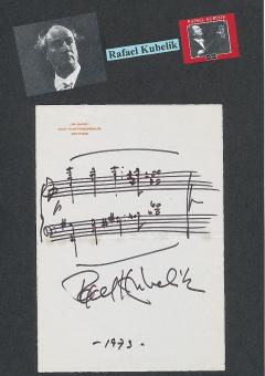 Rafael Kubelik † 1996  Dirigent + Komponist  Oper Klassik Musik Autogramm Blatt original signiert 