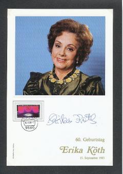 Erika Köth † 1989  Oper Klassik Musik Autogrammkarte Phil Swiss original signiert 