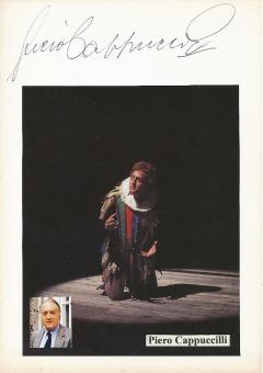 Piero Cappuccilli † 2005  Italien Oper Klassik Musik Autogramm Karte original signiert 