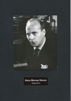 Hans Werner Henze † 2012  Komponist Klassik Musik Autogramm Foto original signiert 