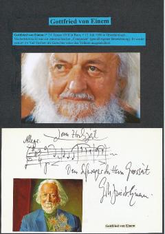 Gottfried von Einem † 1996 Österreich Klassik Musik Autogramm Karte original signiert 