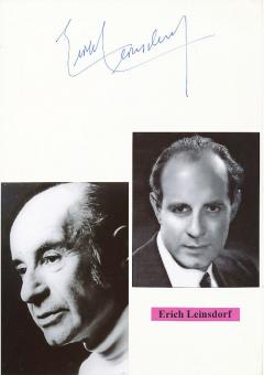 Erich Leinsdorf † 1993  Dirigent  Oper Klassik Musik Autogramm Karte original signiert 