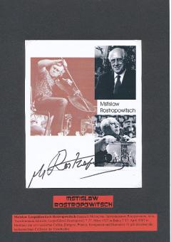 Mstislaw Rostropowitsch † 2007 Rußland Celist +  Komponist  Klassik Musik Autogramm Karte original signiert 