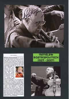 Mstislaw Rostropowitsch † 2007 Rußland Celist + Komponist Klassik Musik Autogramm Foto original signiert 