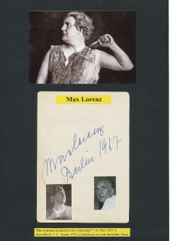 Max Lorenz † 1975  Oper Klassik Musik Autogramm Blatt original signiert 