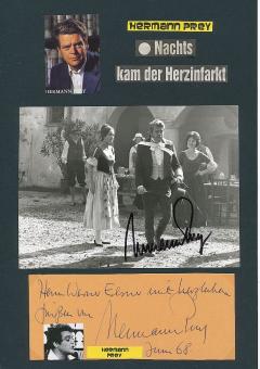 2  x  Hermann Prey † 1998  Oper Klassik Musik Autogramm Foto + Karte original signiert 