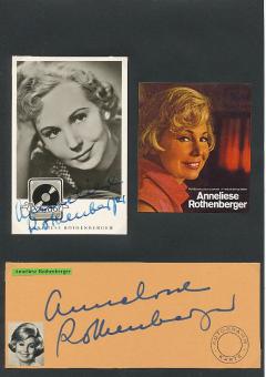 2  x  Anneliese Rothenberger † 2010 Oper Klassik Musik Autogrammkarte +  Karte original signiert 