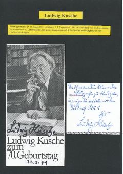 2  x  Ludwig Kusche † 1982  Dirigent + Komponist Klassik Musik Autogramm  Bild original signiert 