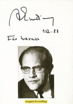 August Everding † 1999 Regisseur Intendant Oper  Klassik Musik Autogramm Karte original signiert 