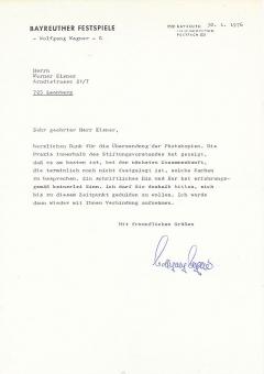 Wolfgang Wagner † 2010  Oper Klassik Musik Autogramm Brief original signiert 