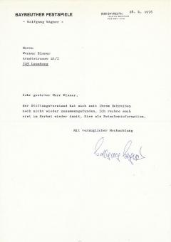 Wolfgang Wagner † 2010  Oper Klassik Musik Autogramm Brief original signiert 