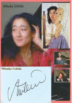 2  x  Mitsuko Uchida  Japan  Oper  Klassik Musik Autogramm Bild + Karte original signiert 
