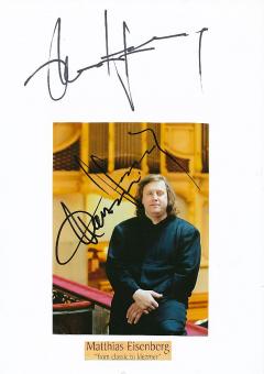 2  x Matthias Eisenberg  Organist  Cembalist Klassik Musik Autogramm Foto + Karte original signiert 