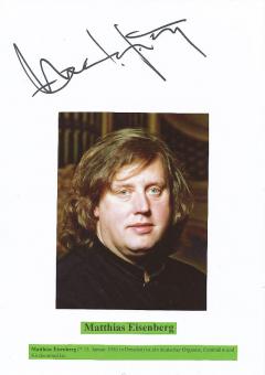 Matthias Eisenberg Cembalist  + Organist  Klassik Musik Autogramm Karte original signiert 
