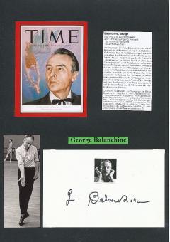 George Balanchine † 1983 Ballett Tänzer + Choreograf  Autogramm Karte original signiert 