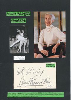 Dame Margot Fonteyn † 1991  Ballett Tänzerin  Autogramm Karte original signiert 