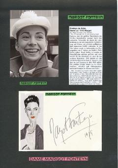 Dame Margot Fonteyn † 1991  Ballett Tänzerin  Autogramm Karte original signiert 