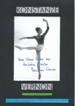 Konstanze Vernon † 2013  Ballett Tänzerin + Choreografin  Autogramm Foto original signiert 