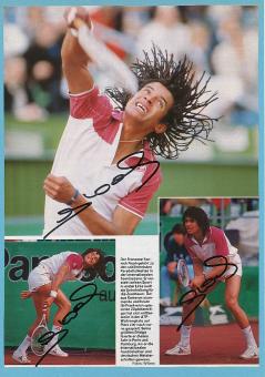 3  x  Yannick Noah  Frankreich  Tennis Autogramm Bild original signiert 