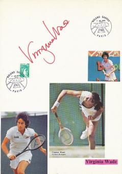 Virginia Wade  GB Wimbledon Sieg 1977  Tennis Autogramm Karte original signiert 