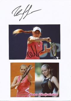 2  x  Anna Chakvetadze  Tennis Autogramm Foto + Karte original signiert 