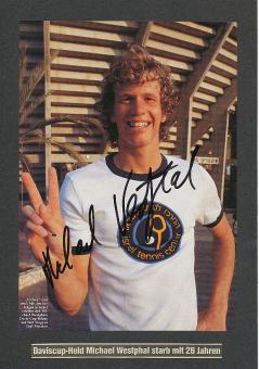 Michael Westphal † 1991  Tennis Autogramm Bild original signiert 
