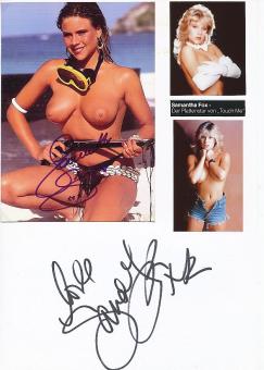 2  x  Samantha Fox  Nackt  Musik Autogramm Foto + Karte original signiert 