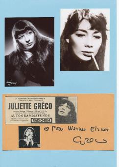 Juliette Greco † 2020  Frankreich  Musik Autogramm Karte original signiert 