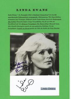 2  x  Linda Evans   Film & TV Autogramm Foto + Karte original signiert 