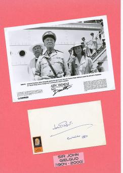 John Gielgud † 2000   Film & TV Autogramm Karte original signiert 
