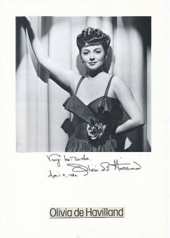 Olivia de Havilland † 2020   Film & TV Autogramm Karte original signiert 