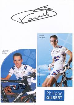 2  x  Philippe Gilbert  Belgien  Radsport Autogrammkarte + Karte original signiert 