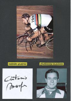 2  x  Antonio Maspes † 2000 Italien Bronze Olympia 1952  Radsport Autogrammkarte &  Blatt original signiert 