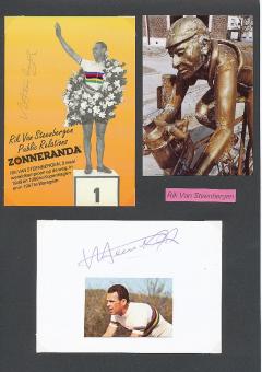 2  x  Rik Van Steenbergen  † 2003 Belgien  Radsport Autogrammkarte + Karte original signiert 