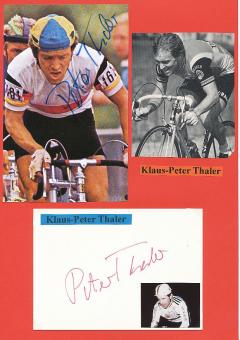 2  x  Klaus Peter Thaler  Radsport Bild + Karte original signiert 