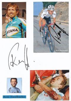 2  x  Rene Haselbacher  Radsport Autogrammkarte + Karte original signiert 