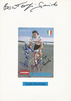 2  x  Guido Bontempi  Italien  Radsport Autogrammkarte + Karte original signiert 