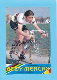 Eddy Merckx   Belgien  5  x Tour de France Sieger  Radsport Autogrammkarte + Karte original signiert 