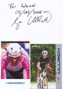 2  x  Jan Ullrich  Tour de France Sieger 1997  Radsport Autogrammkarte + Karte original signiert 