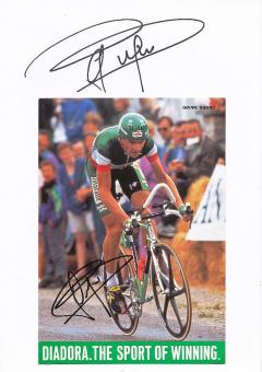 2  x  Gianni Bugno  Italien  Radsport Autogrammkarte + Karte original signiert 