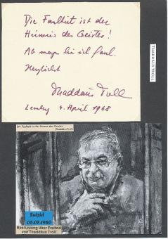 Thaddäus Troll † 1980  Schriftsteller  Literatur Karte original signiert 