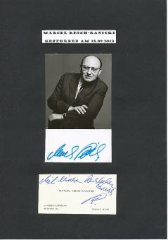 Marcel Reich Ranicki † 2013  Autor  Literatur Autogrammkarte + Karte original signiert 