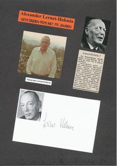 Alexander Lernet Holenia † 1976  Österreich Schriftsteller  Literatur Karte original signiert 