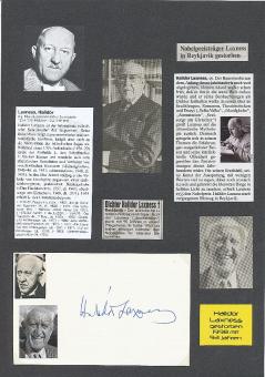 Halldor Laxness † 1998 Island Literatur Nobelpreis 1955  Schriftsteller  Literatur Karte original signiert 