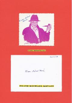 2  x  Franz Michael Kovacs  Literatur Autogrammkarte + Karte original signiert 