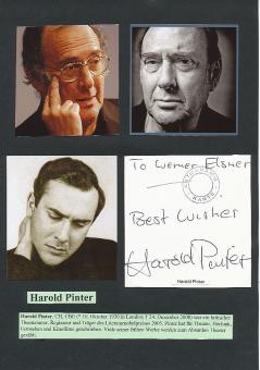 Harold Pinter † 2008  GB  Literatur Nobelpreis 2005  Schriftsteller  Literatur Karte original signiert 